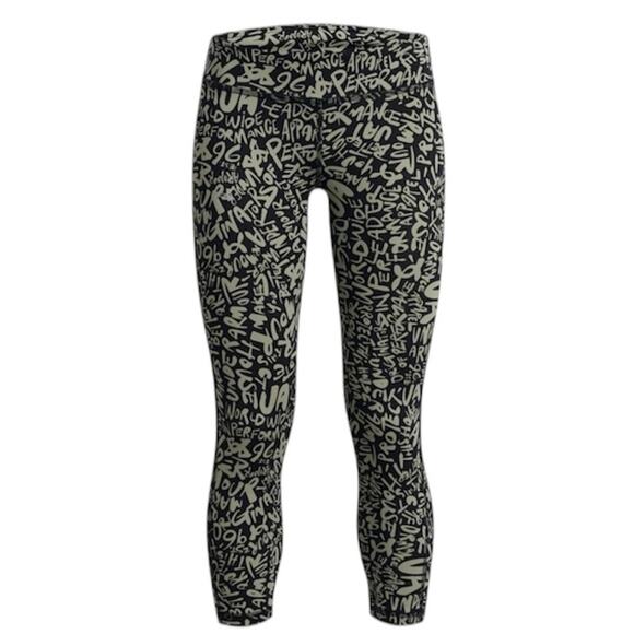 Under Armour Other - UNDER ARMOUR Girl's Motion Black & Khaki Printed Crop Tights size Small NEW